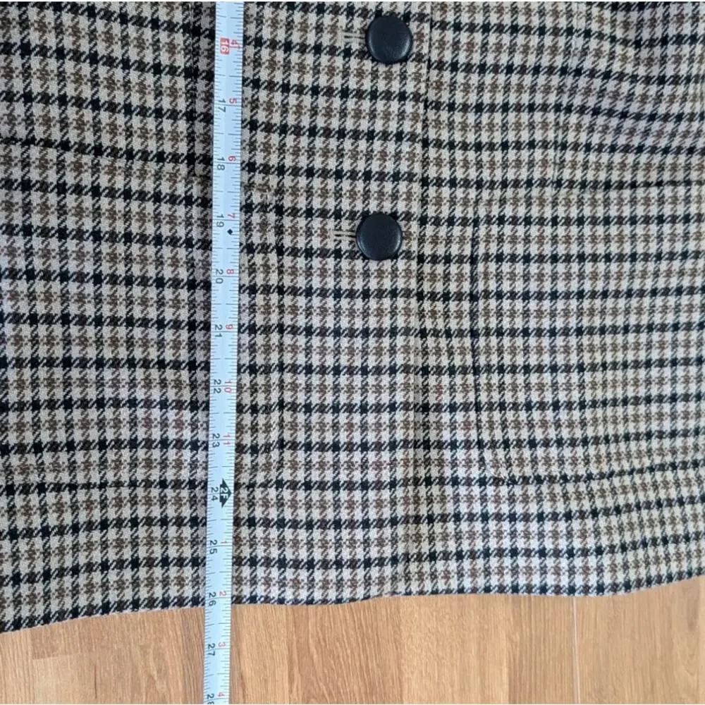 Rag&bone Drew Italian Houndstooth Wool Blazer Womens 0 Brown Single-breasted